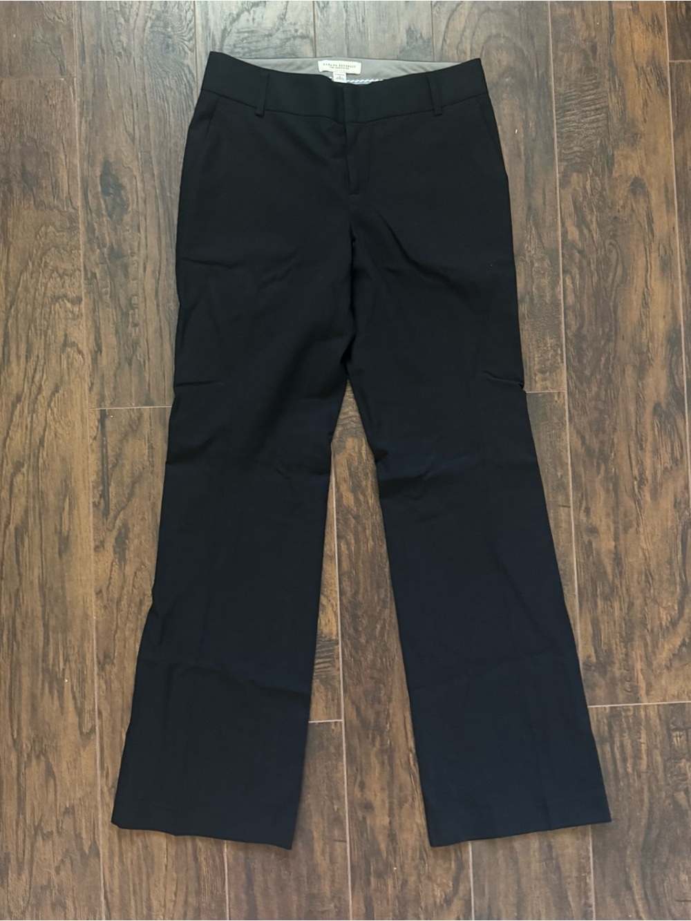 Banana Republic Martin Fit Straight Leg Black Wool Blend Pants Size 4